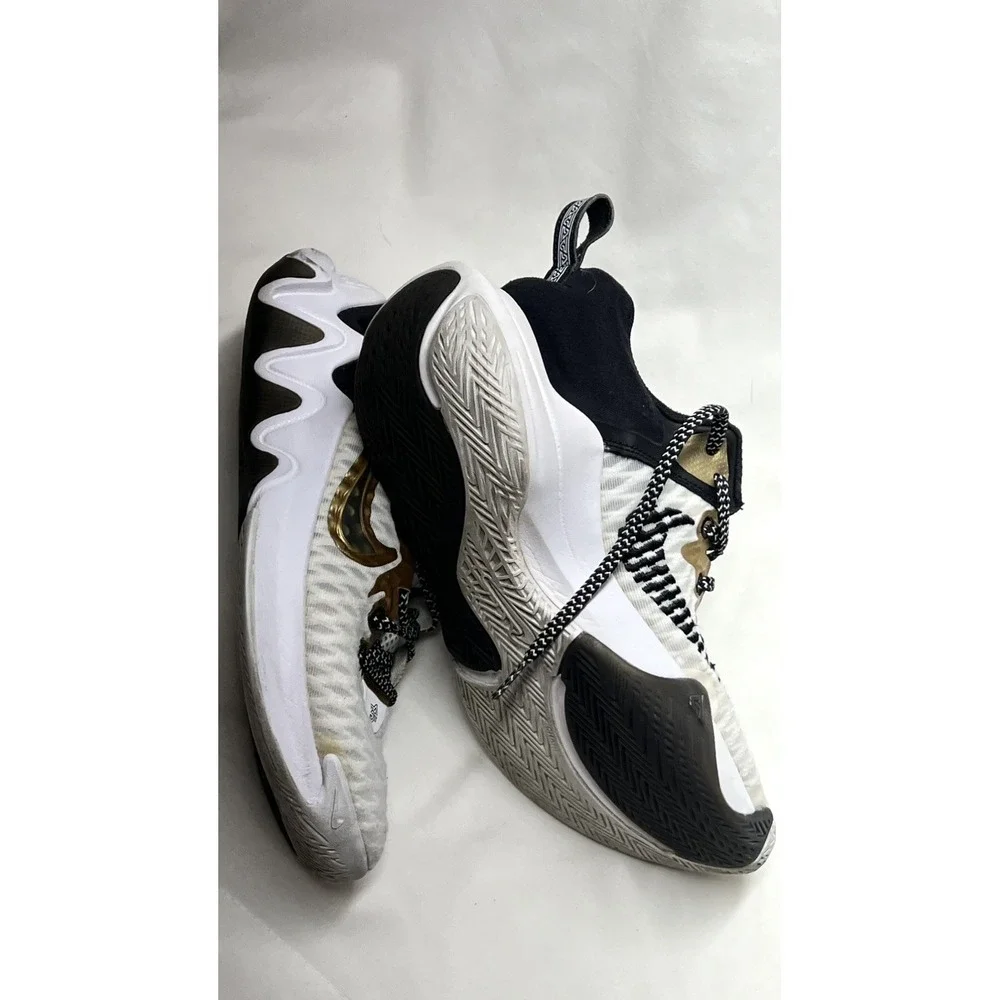 Nike Giannis Immortality Men's Basketball Sneakers White Gold Black Mesh Low Top